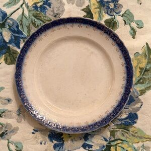 Vintage Flow Blue Bread Plate